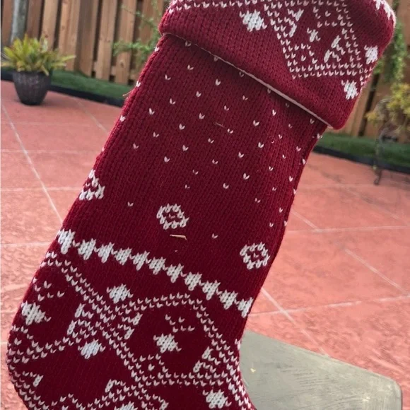 Red and White Knit Christmas Stocking by House and Garden - Picture 3 of 3